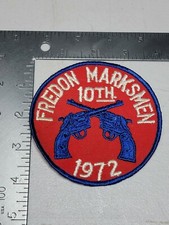 N VINTAGE 1972 10TH ANNUAL FREDON MARKSMEN GUNS PISTOLS nos shooting PATCH  picture