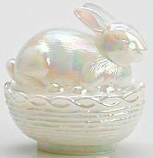 Glass Easter Bunny Rabbit on Covered Dish Mosser Glass (Milk Carnival) picture