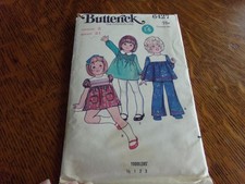 Little girl's, toddlers' dress & pants pattern, size 2, Butterick #6427 complete picture