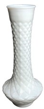 Randall Milk Glass Diamond Quilt Vase 9