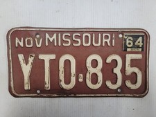 1964  Missouri License Plate Tag picture