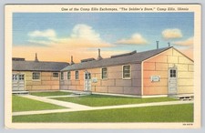 Camp Ellis IL Postcard Camp Ellis Exchanges Soldiers Store Illinois US Army WWII picture