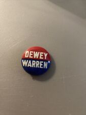 1948  Dewey Warren Presidential Button campaign Pin Republican picture