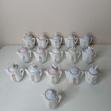 Vintage Precious Moments Enesco Spice Jar Teapots with Lids Lot of 16 Jars picture
