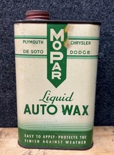 Vtg 1940s 50s Mopar Liquid Auto Wax 1 Pint Oil Can Tin Chrysler Corp Detroit MI picture