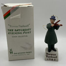 Vtg Christmas Ornament Norman Rockwell Porcelain Figure Fiddler Japan 1984 picture