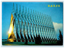 c1960s US Airforce Academy Cadet Chapel at Dusk Colorado CO Postcard picture