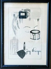 Vintage Jay Thorpe CHANEL Advertising ORIGINAL ART DRAWING c1920s-30s RARE picture