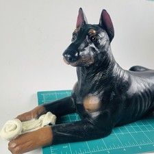 Vintage Universal Statuary Doberman Pinscher Dog Bone Statue Figurine 17