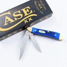 Case XX Peanut 25596 Sawcut Jig Caribbean Blue Bone Tru-Sharp Stainless Knife picture