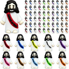 100 Pcs Little Jesus Figures –Rubber Mini Jesus Figurines in Bulk Christian Tiny picture