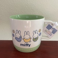 Miffy By Magenta Three Bunnies Coffee Mug 18oz Ceramic Green Interior Cute Cup picture
