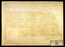 1911 Antique Nebraska Railroad Map ORIGINAL Atlas Map CBQ RR Union Pacific DATED picture