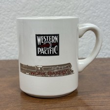 VTG Western Pacific Railroad Coffee Mug 4-8-4 Steam Locomotive USA Made picture
