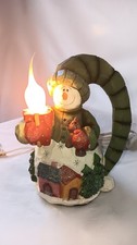 Adorable Lighted Snowman Table Lamp Night Light 7