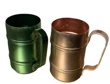 Vintage Emson Ware 2 Piece Set Aluminum Tumblers Handled Cups USA picture