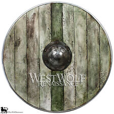 Aged Wood Viking Shield in Winter Moss --- Norse/Norway/medieval/antique/armor picture