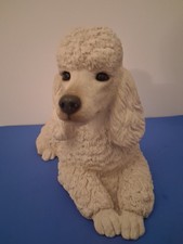 Vintage Sandicast White Poodle signed by Artist Sandra Brue. Free USA shipping picture