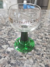 Vintage Schmitt Sohne Wine Goblet Green Beehive Stem Gold Logo Made in Germany picture