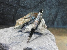 Fordite and Clear Resin Pen - Gun Metal/Black/Clear     (P-067)   picture