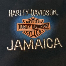 Vintage Excellent Y2K Harley Davidson Jamaica T(XL)Black BRIGHT Sunset Graphics picture
