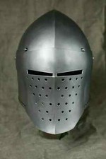 Medieval Combat Bascinet Griffon Custom SCA HNB 18 Gauge Steel Helmet Halloween picture