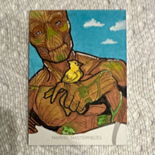 Upper Deck 2022 Marvel Masterpieces Groot Sketch Auto 1/1 Elise M. Strong picture