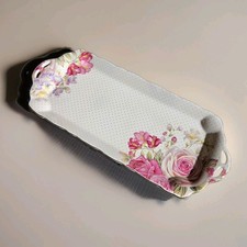 Grace's Teaware Bone China Rose Platter Trinket Dish Dresser Tray 15