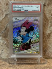 2025 Topps Chrome Disney Minnie Mouse #28 Mini Diamonds PSA 9 MINT picture