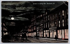 Antique Canada Postcard WOODSTOCK Dundas Street Night View 1908 picture