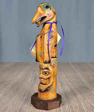 Alaska Black Diamond Totem Pole, The Legend of the Sun & Raven Ray Moore 8.5
