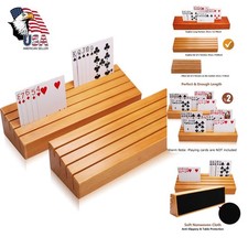 Exqline Wood Playing Card Holders Set of 2 picture
