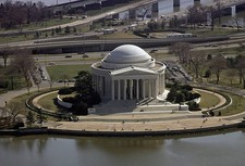 High angle view of Thomas Jefferson Memorial West Potomac Park sho- Old Photo picture