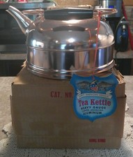 Vintage 1950s Copper Anodized Aluminum Tea Kettle NOS MIB Mid Century picture