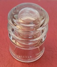 Antique Whitehall Tatum Co. No. 1 Clear Glass Insulator No. 3 27-43 picture