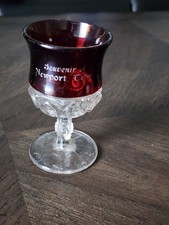 Antique EAPG Ruby Red Flash Glass Goblet Cup Souvenir of Newport, TENNESSEE  picture