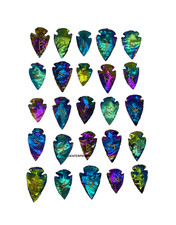 Handmade Titanium Arrowhead Rune Set- 25Pc Viking Norse Divination Set. picture