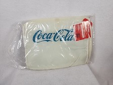 VTG RARE Coca Cola Two Liter Tote Cooler Soft Vinyl White W Teal Blue Lettering picture