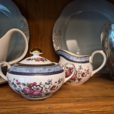 ROYAL DOULTON CENTENNIAL ROSE CREAMER & SUGAR BOWL ~ LOVELY picture