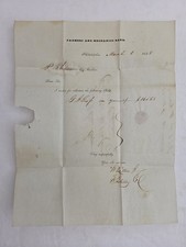1838 antique FARMERS & MECHANICS BANK phila pa columbia P.B. ELDER LETTERHEAD picture