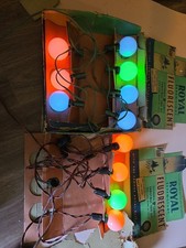 Vintage Royal Seven Light Fluorescent Christmas Lights 2 Boxes. Working. Read picture