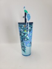 Starbucks Holiday Edition Peacock 24oz Cold Cup Tumbler w Straw & Topper 2024 picture