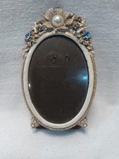 Florenza Vintage Jeweled Oval Picture Frame (Boy) Faux Pearl, Rhinestones picture