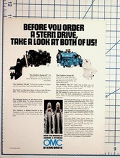 Vintage OMC Stern Drive Johnson Evinrude Marine Engine Boat Ad Ephemera picture