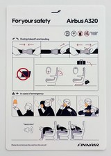 FINNAIR Airbus A320 Airline Safety Card Instructions Airline Collectible picture