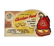 Turn Your Chicken Feed Dollar-Builder Coin Folder 1955 Lawrence Bank Mass NOS picture