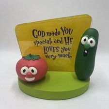 Vintage 1999 Veggie Tales Hallmark God Made You Special Figurine Bob Larry picture