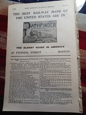 1902 Print Ad PATHFINDER RAILWAY GUIDE Best railroad Maps Boston Massachusetts  picture