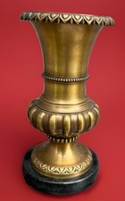 Solid Brass Ornate Embossed Urn Vase With Marble? Base Global Views Inc India picture
