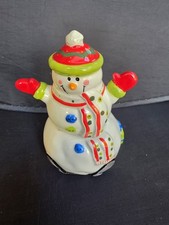 Vintage Bella Casa by Ganz Snowman Salt & Pepper Shakers Stacker  picture
